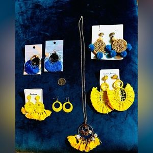 Grass made , very light ,brand new earrings. With two necklaces. Sell as a lot